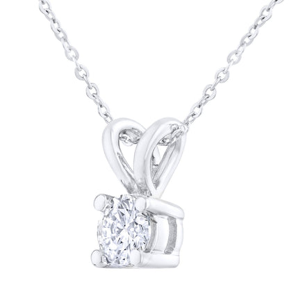 9ct White Gold  1/3ct Diamond Solitaire Pendant Necklace 18 inch - PP0AXL2031W