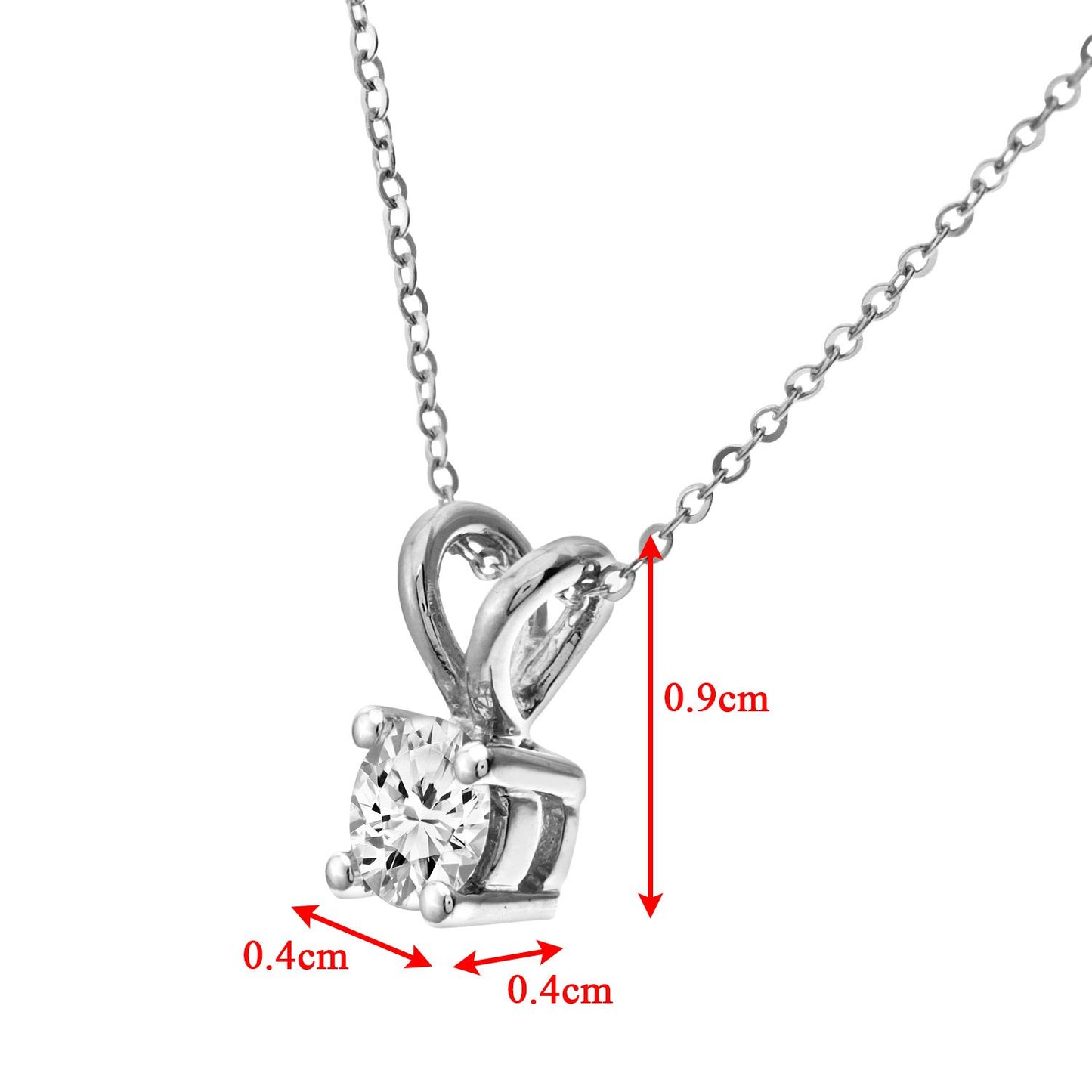 9ct White Gold  1/3ct Diamond Solitaire Pendant Necklace 18 inch - PP0AXL2031W