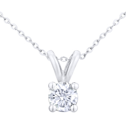 9ct White Gold  1/3ct Diamond Solitaire Pendant Necklace 18 inch - PP0AXL2031W