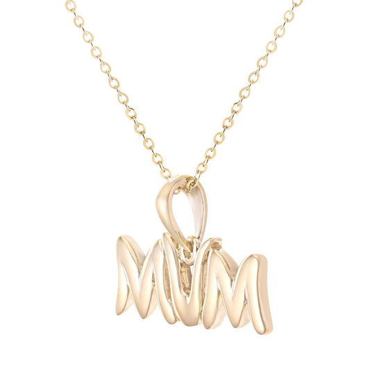 9ct Gold  Mum Pendant Necklace 18 inch - PP0AXL3200Y