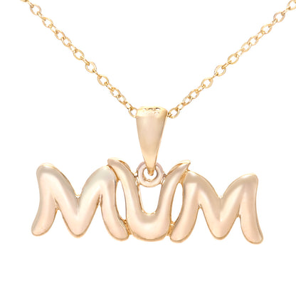 9ct Gold  Mum Pendant Necklace 18 inch - PP0AXL3200Y