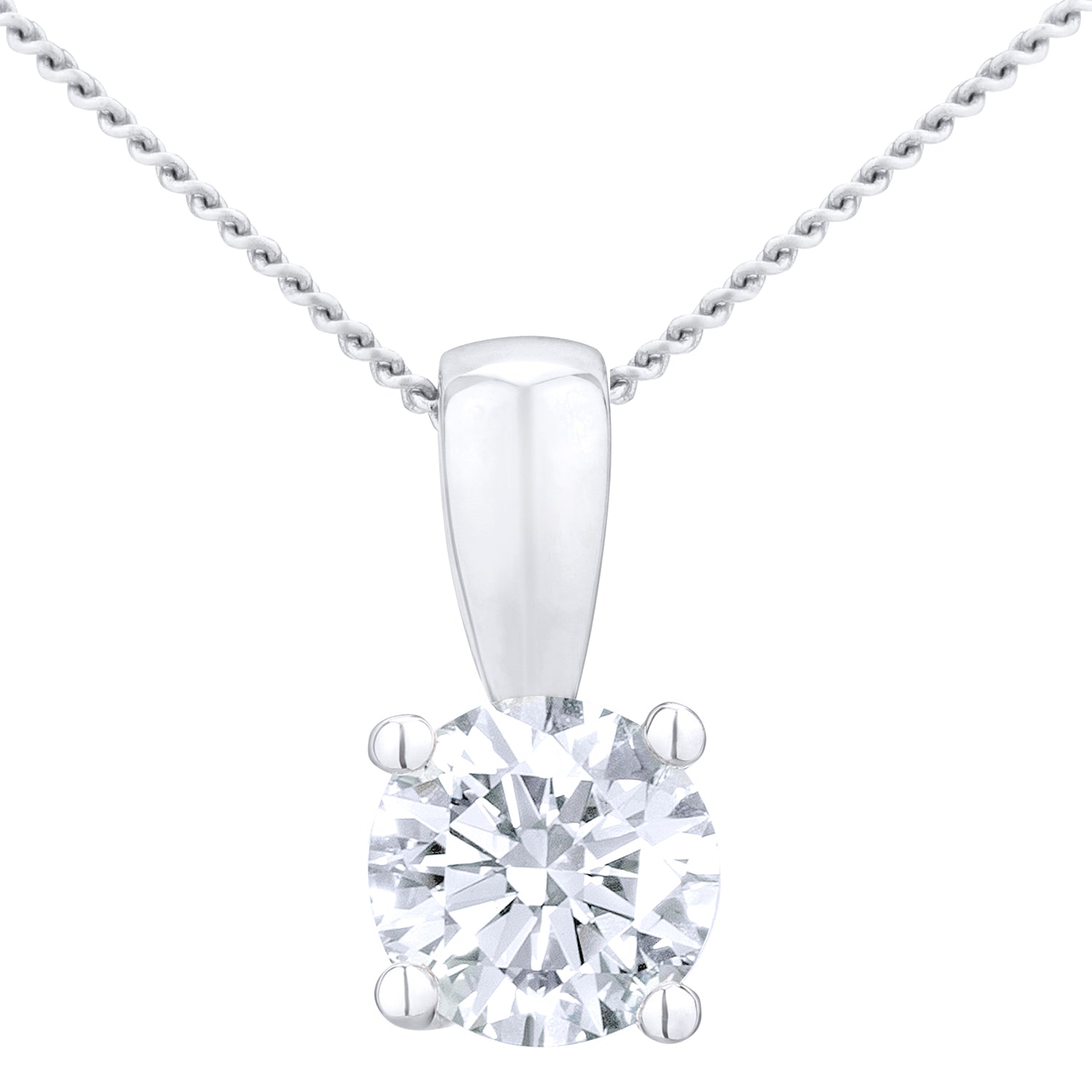 Platinum  Round 3/4ct Diamond Solitaire Pendant Necklace 18 inch - PP0AXL4194PTJPK