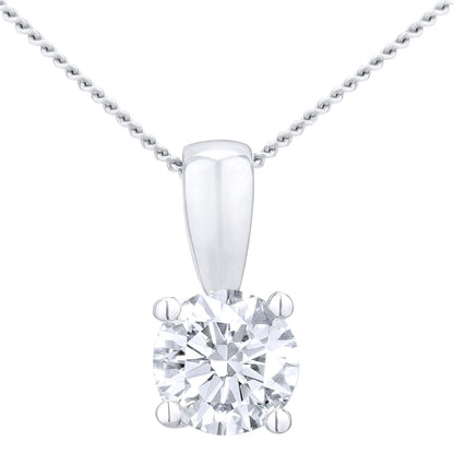 18ct White Gold  3/4ct Diamond Solitaire Pendant Necklace 18 inch - PP0AXL4194W18HSI
