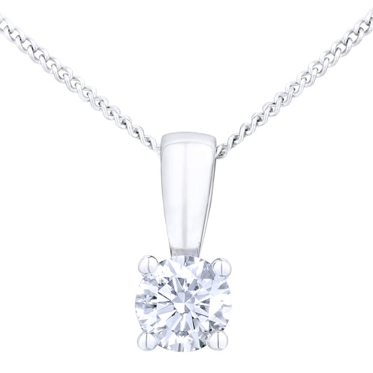 Platinum  Round 1/4ct Diamond Solitaire Pendant Necklace 18 inch - PP0AXL4203PTHSI