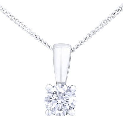 Platinum  Round 1/4ct Diamond Solitaire Pendant Necklace 18 inch - PP0AXL4203PTHSI