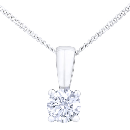 Platinum  Round 1/4ct Diamond Solitaire Pendant Necklace 18 inch - PP0AXL4203PTJPK