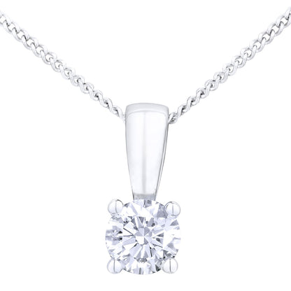 Platinum  Round 1/4ct Diamond Solitaire Pendant Necklace 18 inch - PP0AXL4203PTJPK