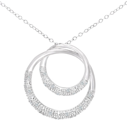 9ct White Gold  10pts Diamond Circle Pendant Necklace 18 inch - PP0AXL4217W