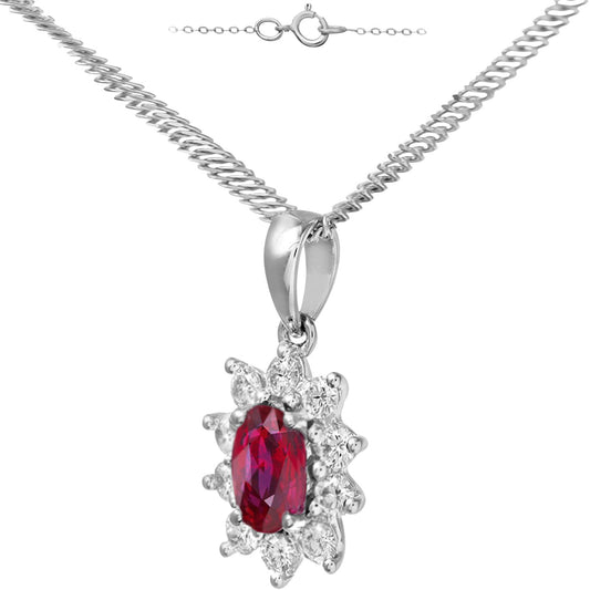 18ct White Gold  0.35ct Diamond Cluster Pendant Necklace 18 inch - PP0AXL4379WRU