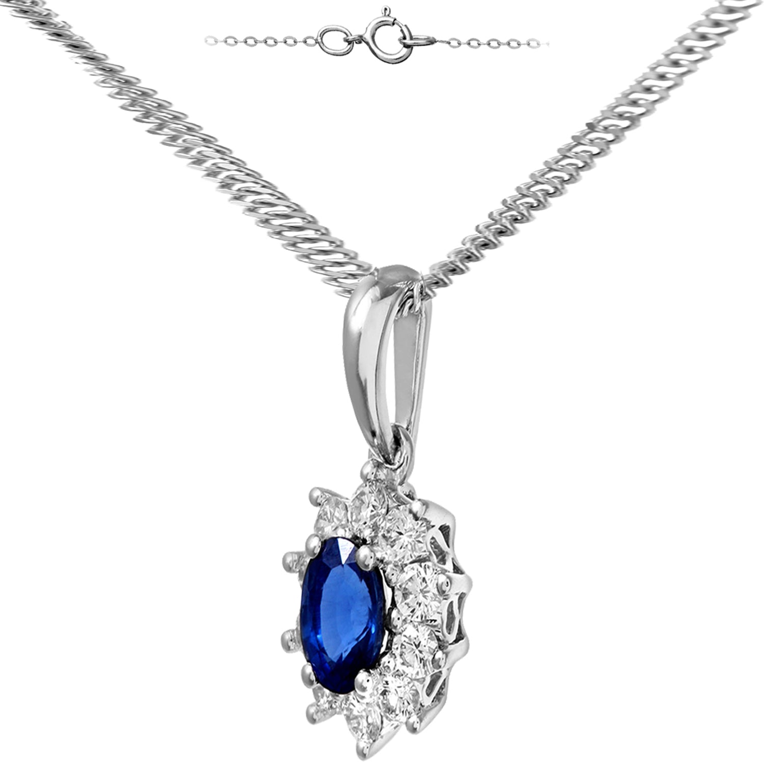 18ct White Gold  0.35ct Diamond Cluster Pendant Necklace 18 inch - PP0AXL4379WSA