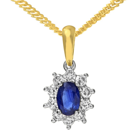 18ct Gold  Round 0.35ct Diamond Cluster Pendant Necklace 18 inch - PP0AXL4379YSA