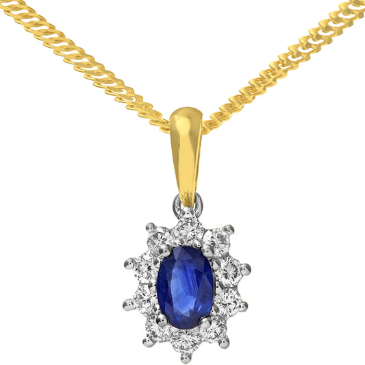 18ct Gold  Round 0.35ct Diamond Cluster Pendant Necklace 18 inch - PP0AXL4379YSA