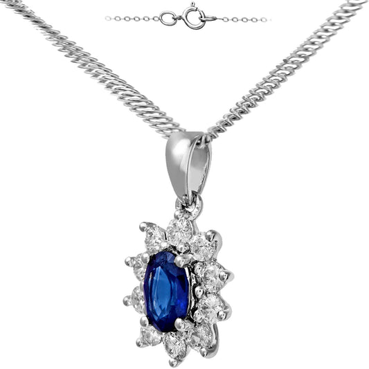 18ct White Gold  1/3ct Diamond Cluster Pendant Necklace 18 inch - PP0AXL4387WSA