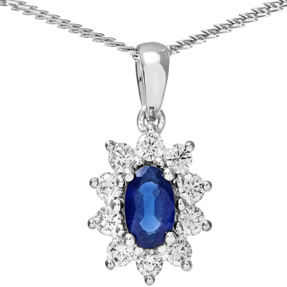 18ct White Gold  1/3ct Diamond Cluster Pendant Necklace 18 inch - PP0AXL4387WSA