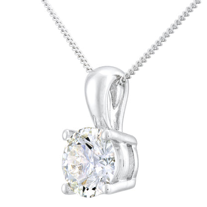 18ct White Gold  1.5ct Diamond Solitaire Pendant Necklace 18 inch - PP0AXL4969W18JPK