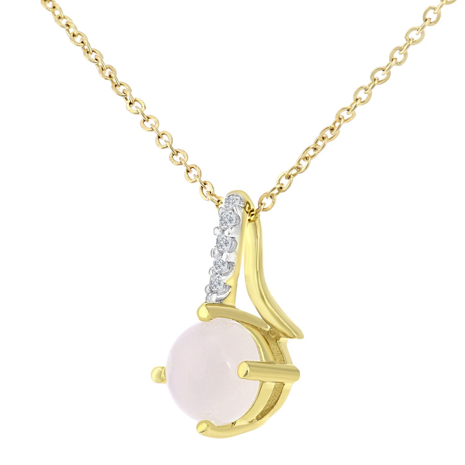 9ct Gold  2pts Diamond 0.45ct Opal Kiss Crossover Necklace 18" - PP0AXL5929YOP