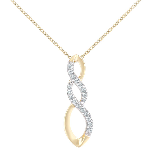 18ct Gold  Round 8pts Diamond Infinity Pendant Necklace 18 inch - PP0AXL5937Y18