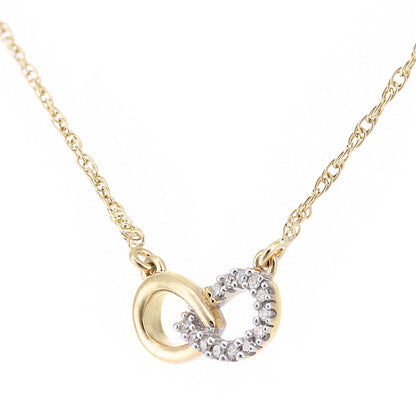 9ct Gold  Round 5pts Diamond Infinity Charm Necklace 18 inch - PP0AXL5967Y