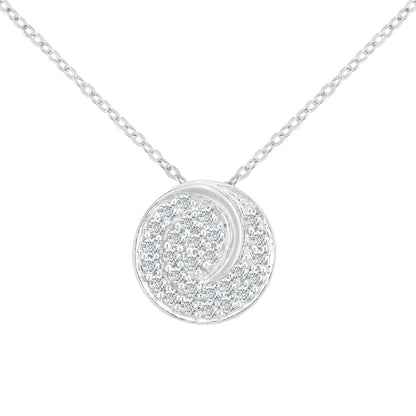 18ct White Gold  0.28ct Diamond Circle Pendant Necklace 18 inch - PP0AXL5978W18