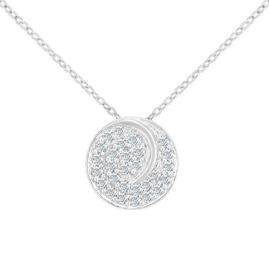18ct White Gold  0.28ct Diamond Circle Pendant Necklace 18 inch - PP0AXL5978W18