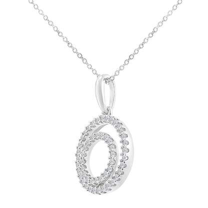 9ct White Gold  0.26ct Diamond Circle Pendant Necklace 18 inch - PP0AXL6004W