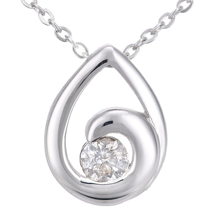 9ct White Gold  9pts Diamond Teardrop Pendant Necklace 18 inch - PP0AXL6027W