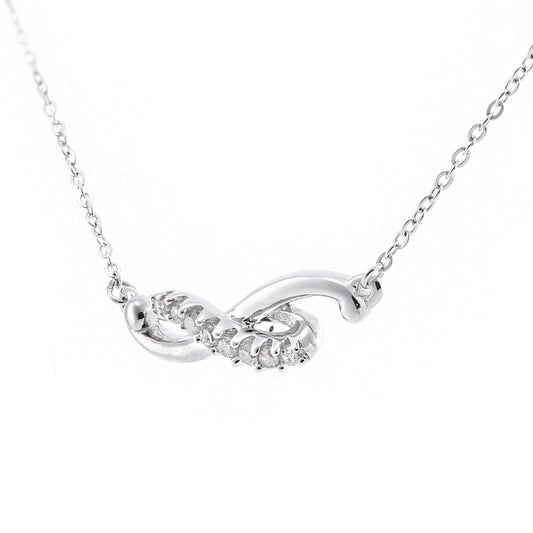 9ct White Gold  Round 5pts Diamond Twist Lavalier Necklace 18 inch - PP0AXL6045W