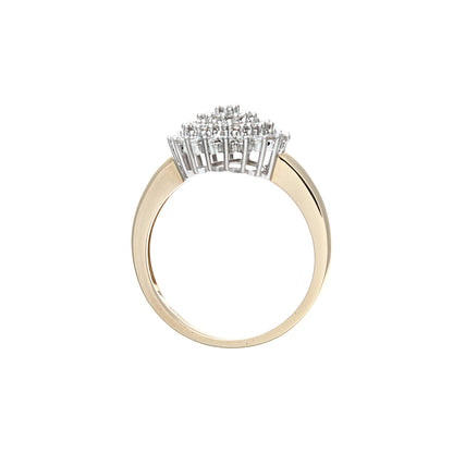 9ct Gold  Round 1/2ct Diamond 4 Tier Wedding Cake Cluster Ring - PR0AXL2307YDIA