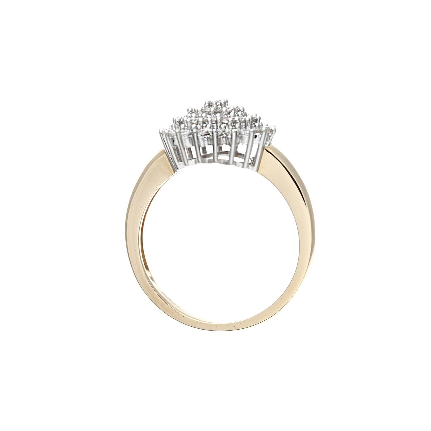 9ct Gold  Round 1/2ct Diamond 4 Tier Wedding Cake Cluster Ring - PR0AXL2307YDIA