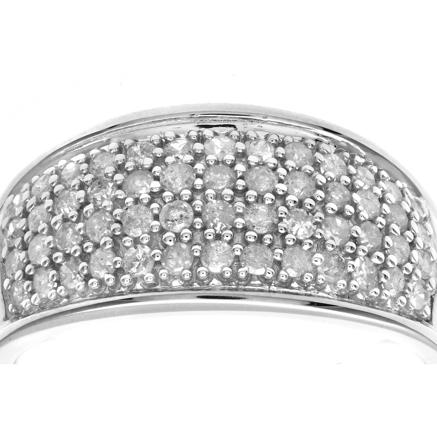 9ct White Gold  Round 1/2ct Diamond 4 Row Bombay Eternity Ring 7mm - PR0AXL2316W