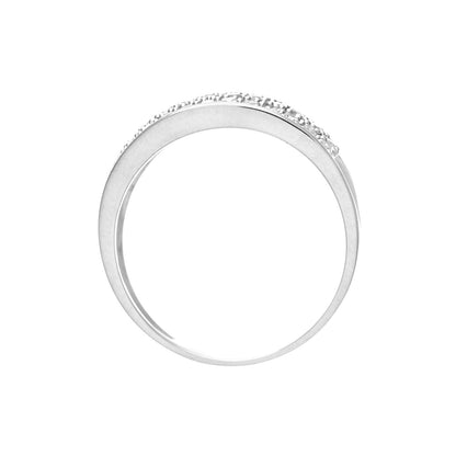 9ct White Gold  Round 1/2ct Diamond 4 Row Bombay Eternity Ring 7mm - PR0AXL2316W