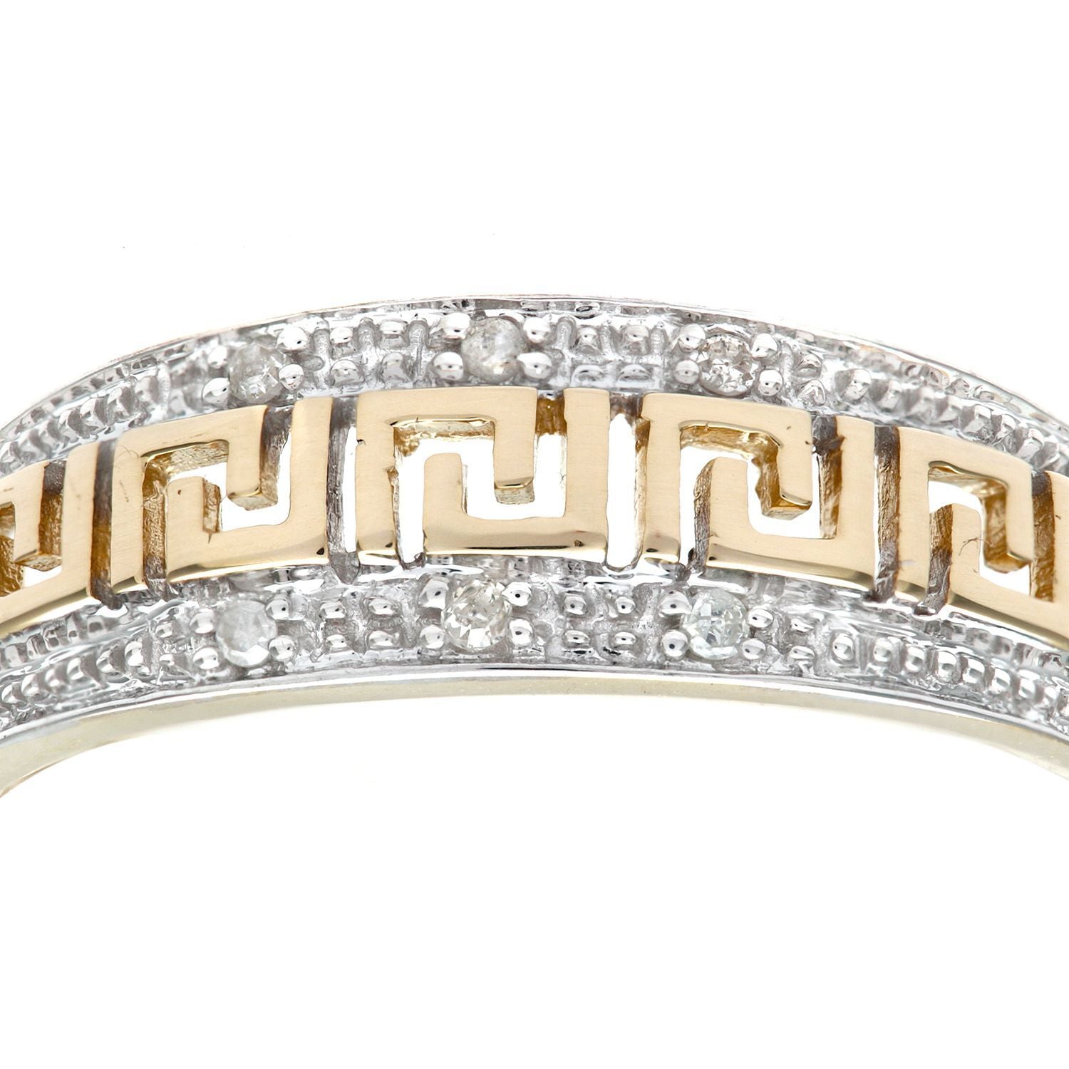 9ct Gold  Round 3pts Diamond Greek Key Eternity Ring 2.5mm - PR0AXL2320Y