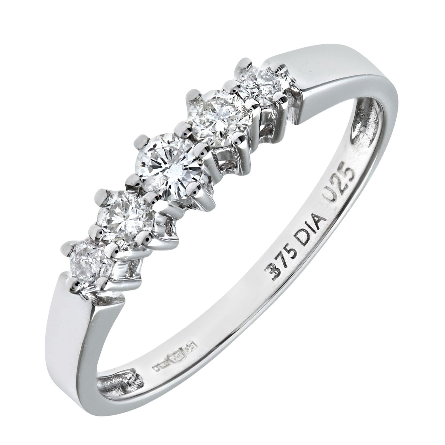 9ct White Gold  1/4ct Diamond Semi-Tension Style Eternity Ring 2mm - PR0AXL2707W