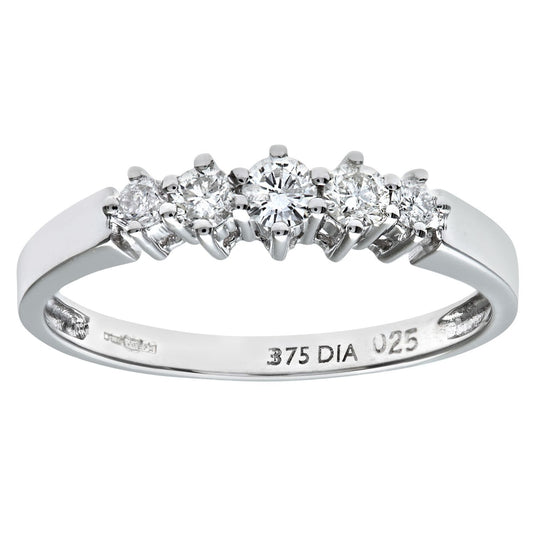 9ct White Gold 1/4ct Diamond Semi-Tension Style Eternity Ring 2mm - PR0AXL2707W