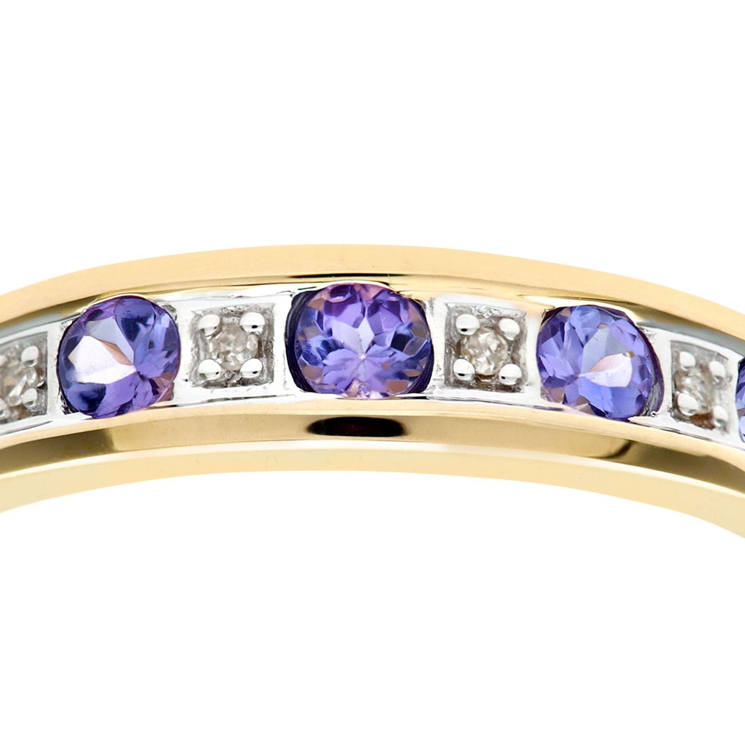 9ct Gold  2pts Diamond 1/3ct Tanzanite Channel Eternity Ring 2.5mm - PR0AXL3027YTanz