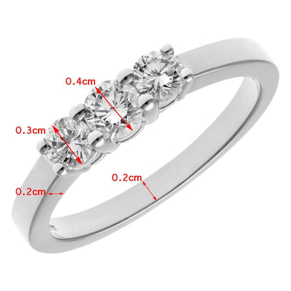 Platinum  Round 1/2ct Diamond Shared Claws Graduated Trilogy Ring - PR0AXL3525PTJPK