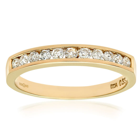 9ct Gold  1/3ct Diamond 11 Stone Channel Set Eternity Ring 2.5mm - PR0AXL3632Y