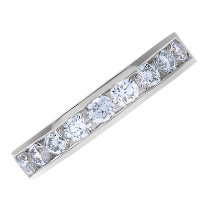 Platinum  3/4ct Diamond 9 Stone Channel Set Half Eternity Ring 3mm - PR0AXL3634PTJPK