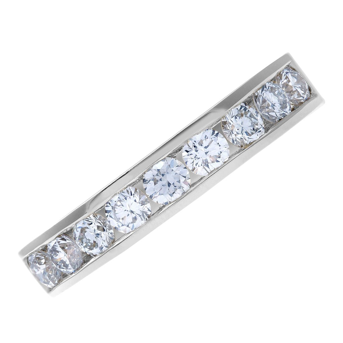 18ct White Gold  3/4ct Diamond 9 Stone Channel Eternity Ring 3mm - PR0AXL3634W18JPK