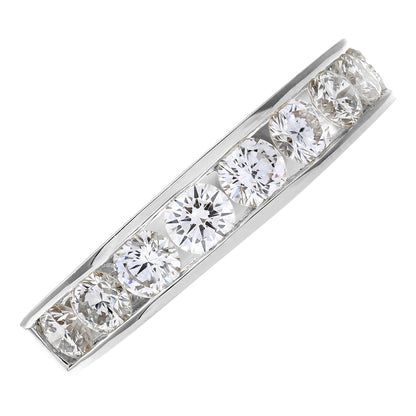 Platinum  1ct Diamond 9 Stone Channel Set Half Eternity Ring 3mm - PR0AXL3635PTHSI