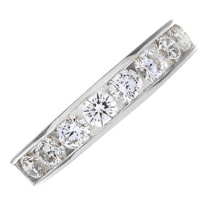 Platinum  1ct Diamond 9 Stone Channel Set Half Eternity Ring 3mm - PR0AXL3635PTJPK