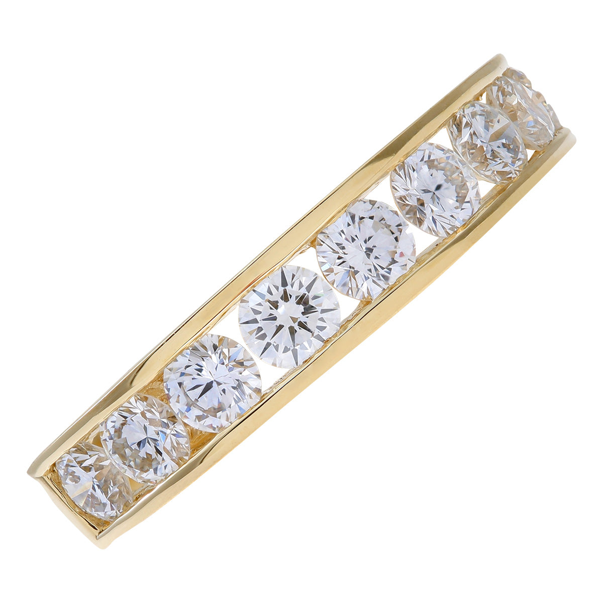 18ct Gold  1ct Diamond 9 Stone Channel Set Half Eternity Ring 3mm - PR0AXL3635Y18HSI