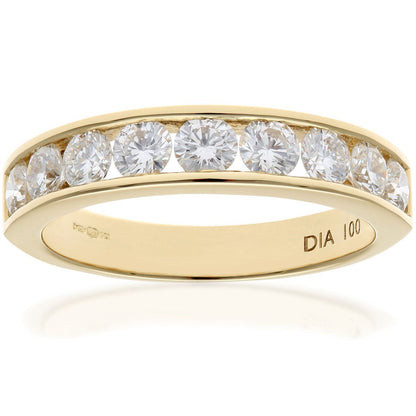 18ct Gold  1ct Diamond 9 Stone Channel Set Half Eternity Ring 3mm - PR0AXL3635Y18HSI