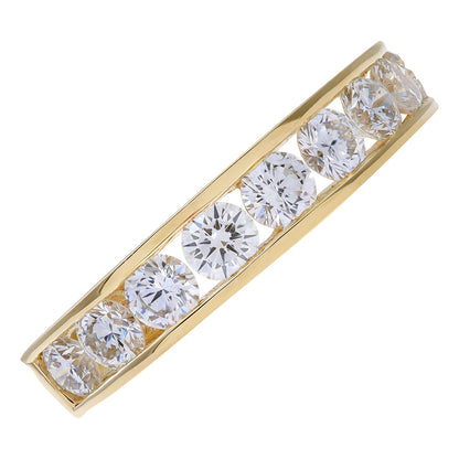 18ct Gold  1ct Diamond 9 Stone Channel Set Half Eternity Ring 3mm - PR0AXL3635Y18JPK