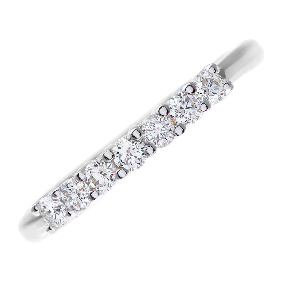 Platinum  1/3ct Diamond 7 Stone Claw Set Half Eternity Ring 2mm - PR0AXL3644PTHSI