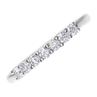 Platinum  1/3ct Diamond 7 Stone Claw Set Half Eternity Ring 2mm - PR0AXL3644PTJPK