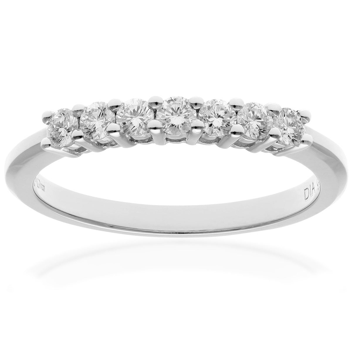 Platinum  1/3ct Diamond 7 Stone Claw Set Half Eternity Ring 2mm - PR0AXL3644PTJPK