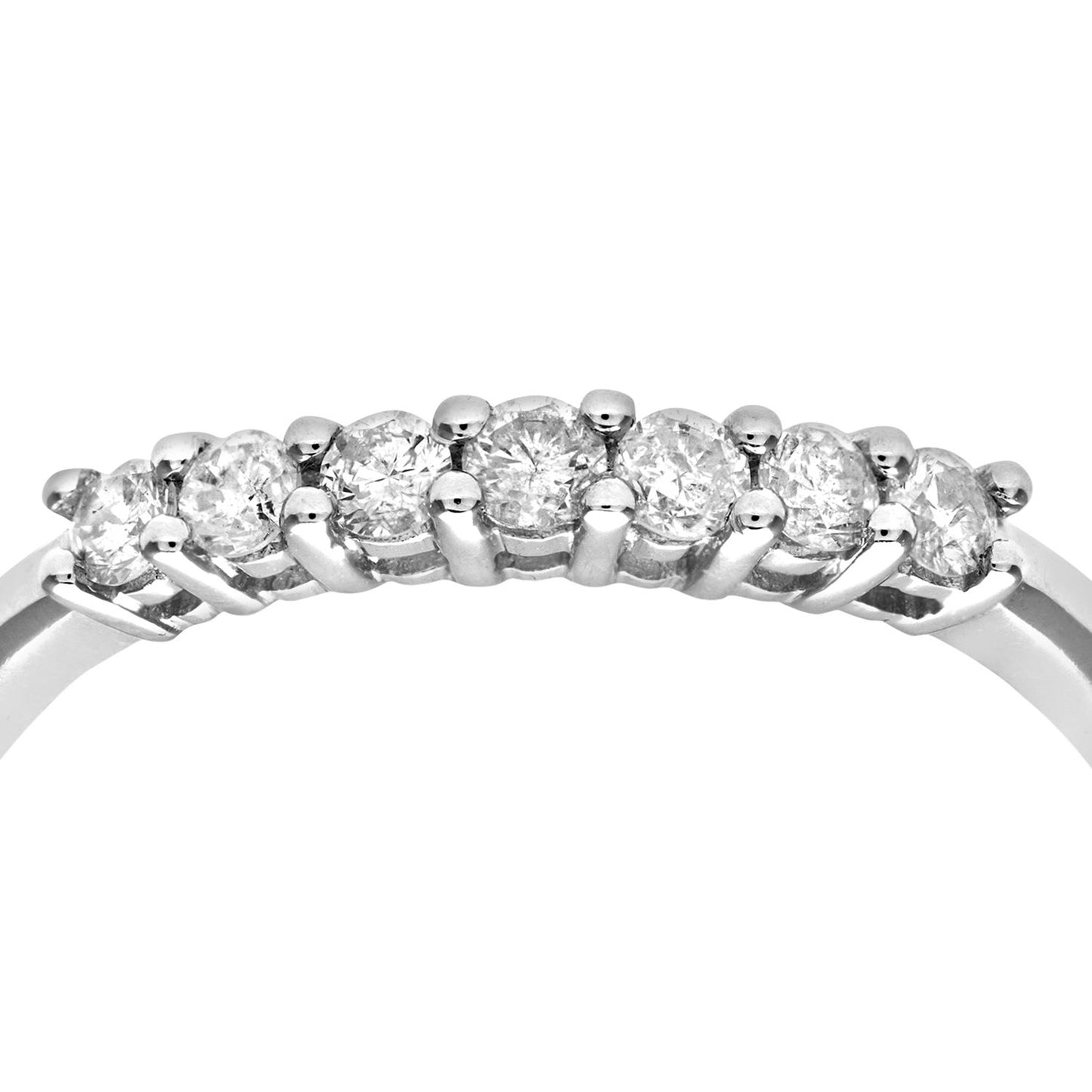 9ct White Gold  1/3ct Diamond 7 Stone Claw Set Eternity Ring 2mm - PR0AXL3644W