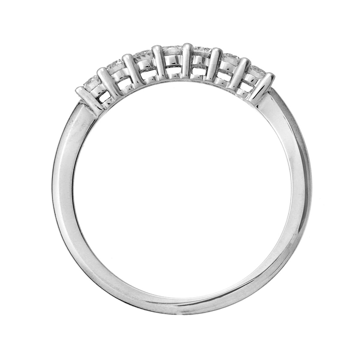 9ct White Gold  1/3ct Diamond 7 Stone Claw Set Eternity Ring 2mm - PR0AXL3644W
