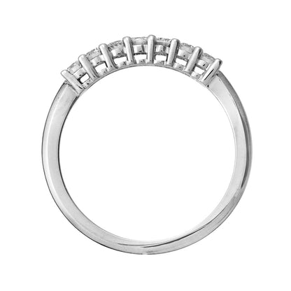9ct White Gold  1/3ct Diamond 7 Stone Claw Set Eternity Ring 2mm - PR0AXL3644W